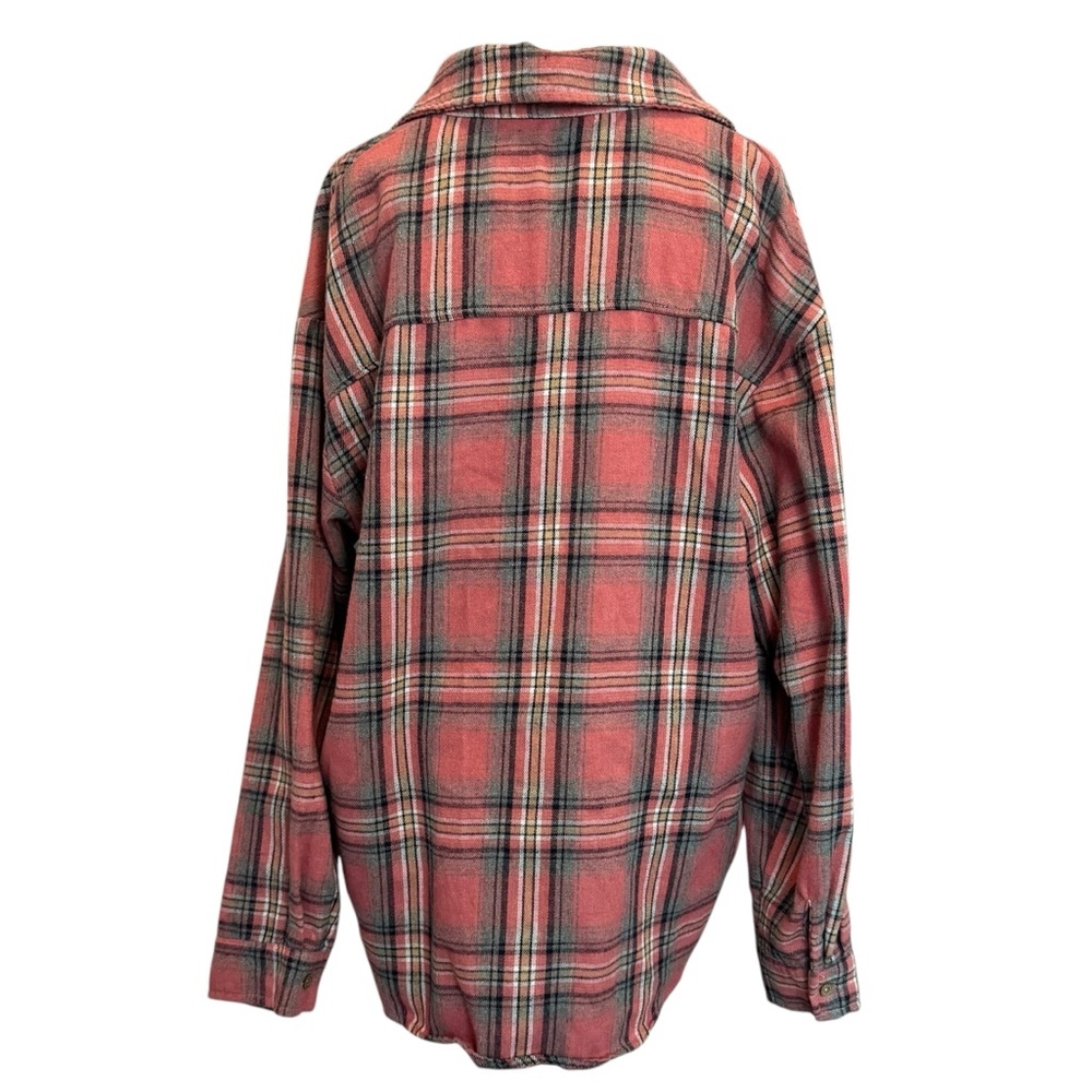 Vintage Plaid Shirt 90’s Flannel Shirt Size XL Pink Oversized Emo Goth Boyfriend - Picture 2 of 8